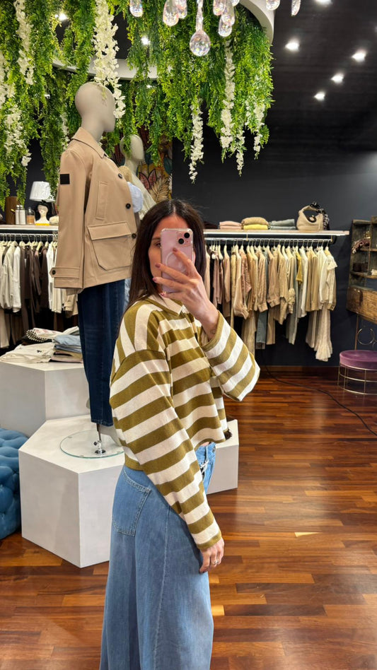 Polo crop a righe - Vicolo