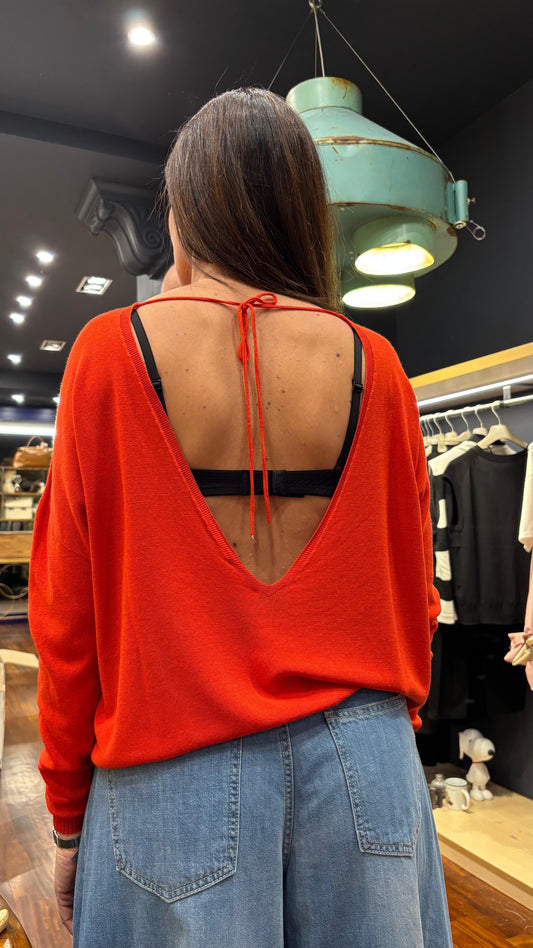 Maglia scollo a V e laccetto dietro - Vicolo