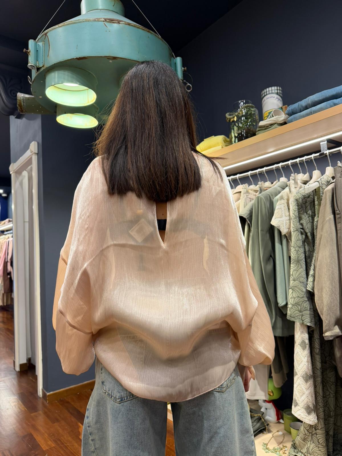 Blusa lucida oro cipria - Souvenir