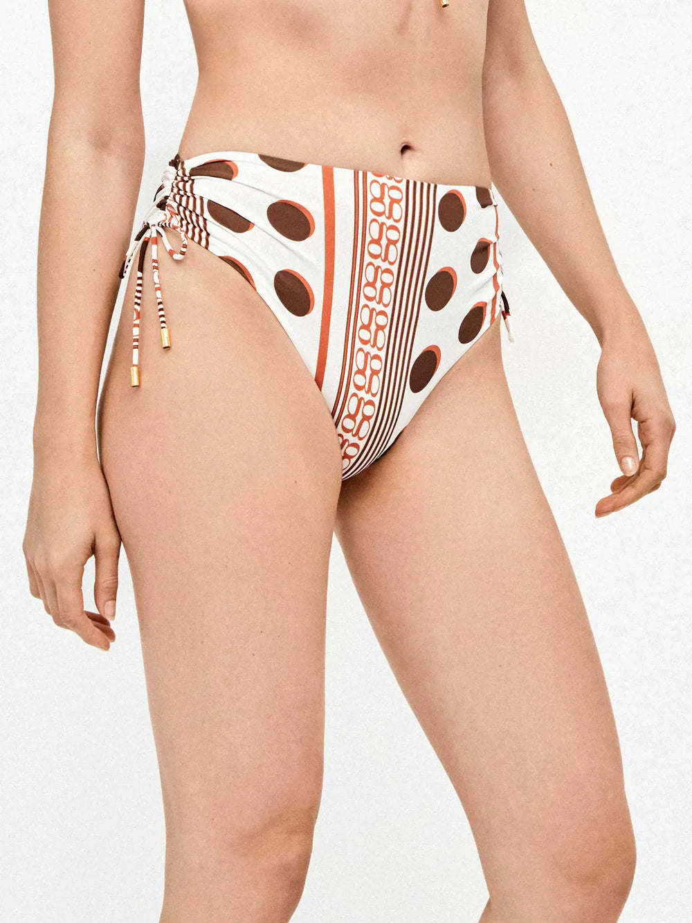 Bikini pois righe e logo e slip alta - Gisela