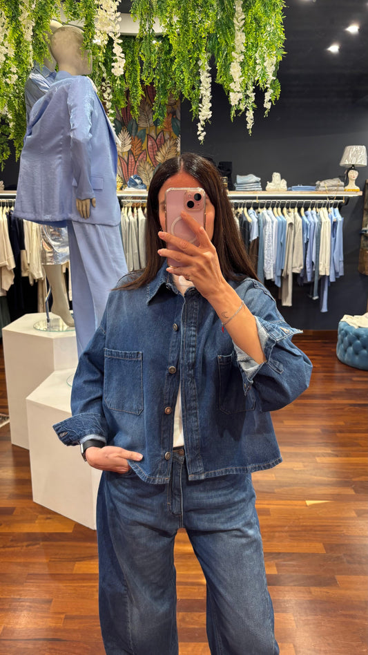 Giubbino crop denim - Berna
