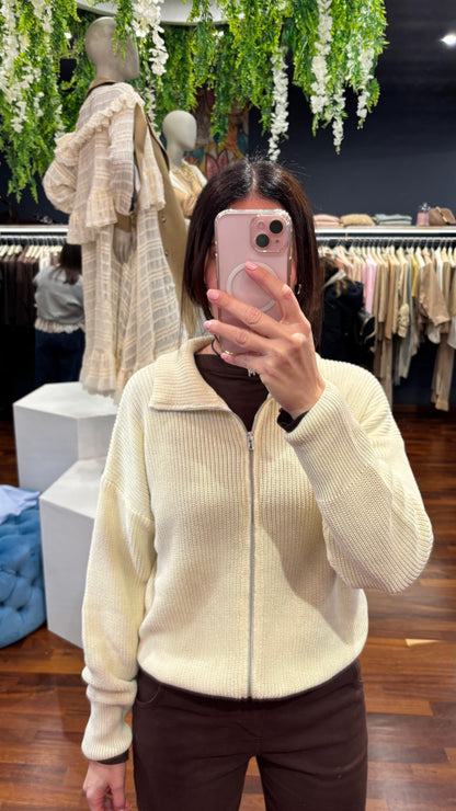 Bomber in cotone burro - Kontatto