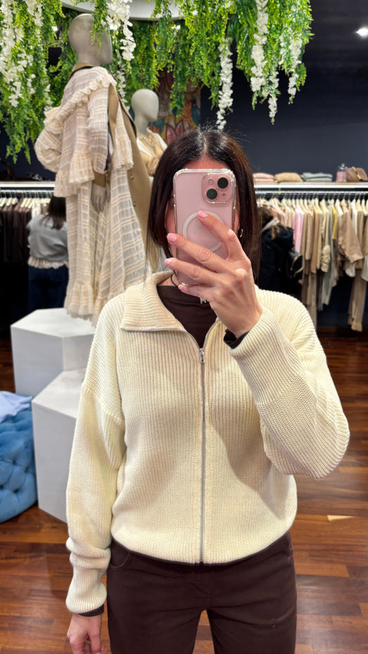 Bomber in cotone burro - Kontatto