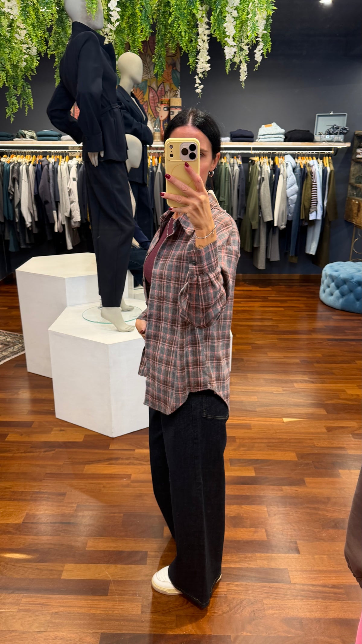 Camicia check taschino paillettes