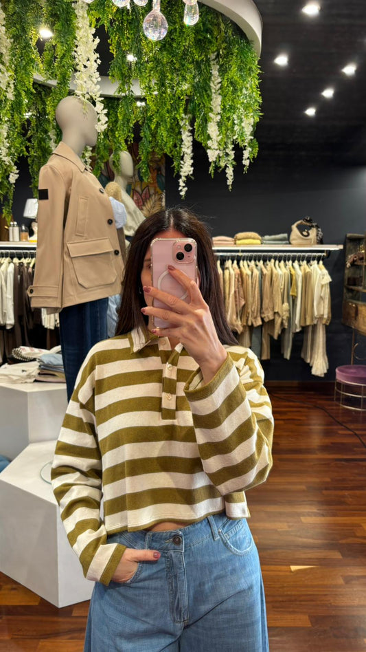 Polo crop a righe - Vicolo