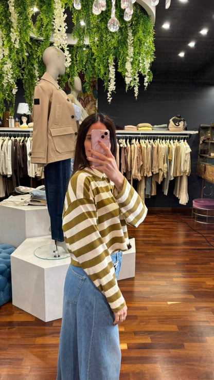 Polo crop a righe - Vicolo