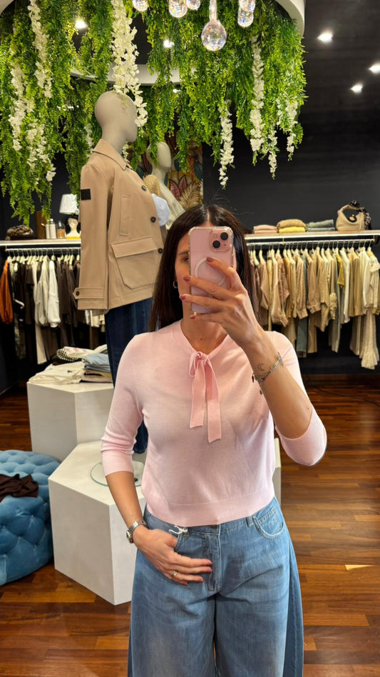 Maglia slim cravattina al collo - Vicolo