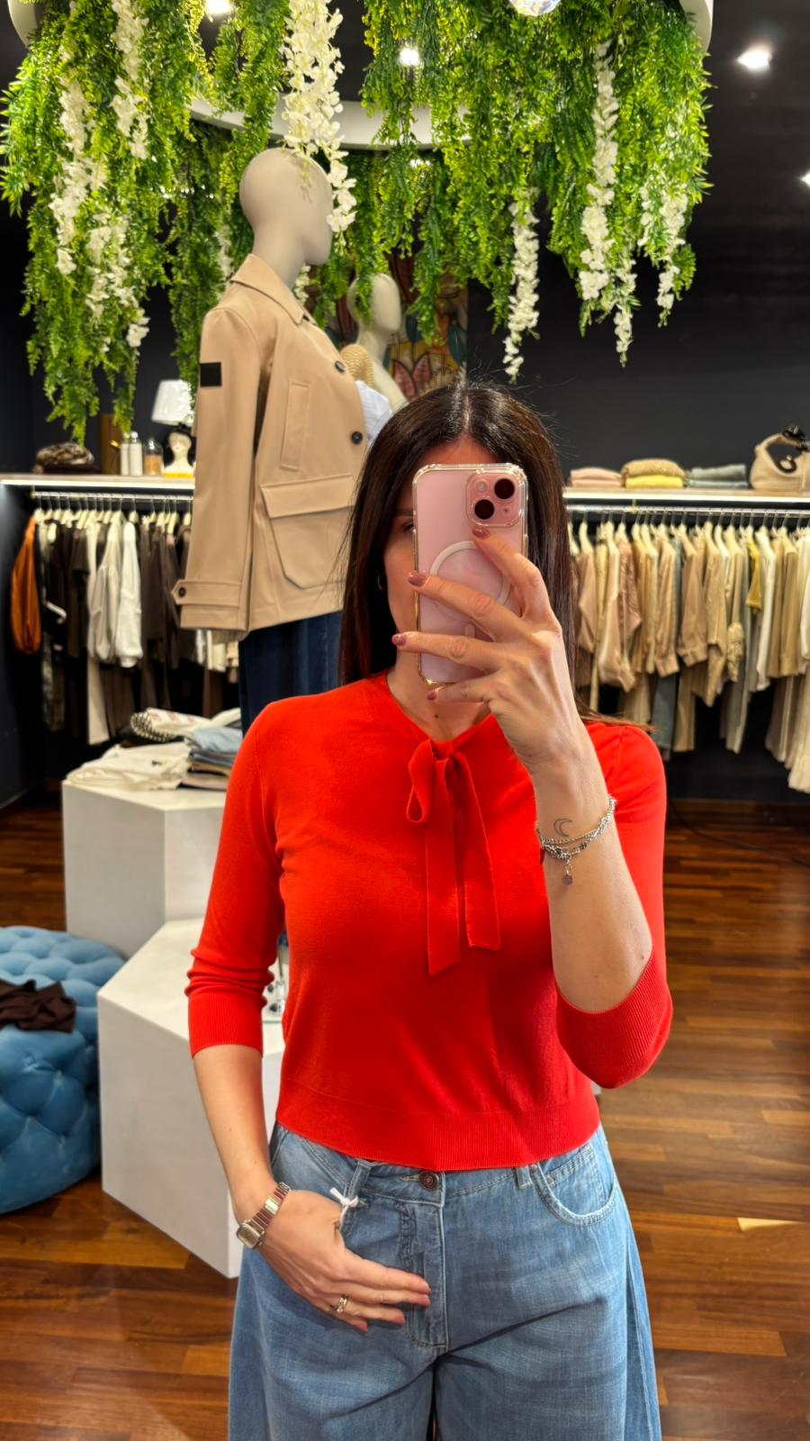 Maglia slim cravattina al collo - Vicolo