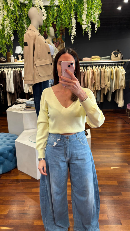 Maglia scollo a V avanti e dietro con laccio vita - Vicolo