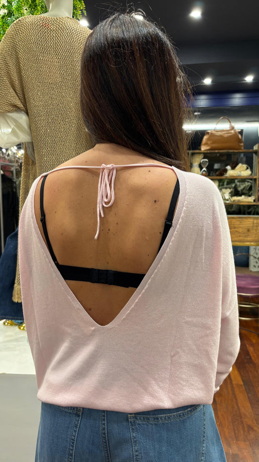 Maglia scollo a V e laccetto dietro - Vicolo