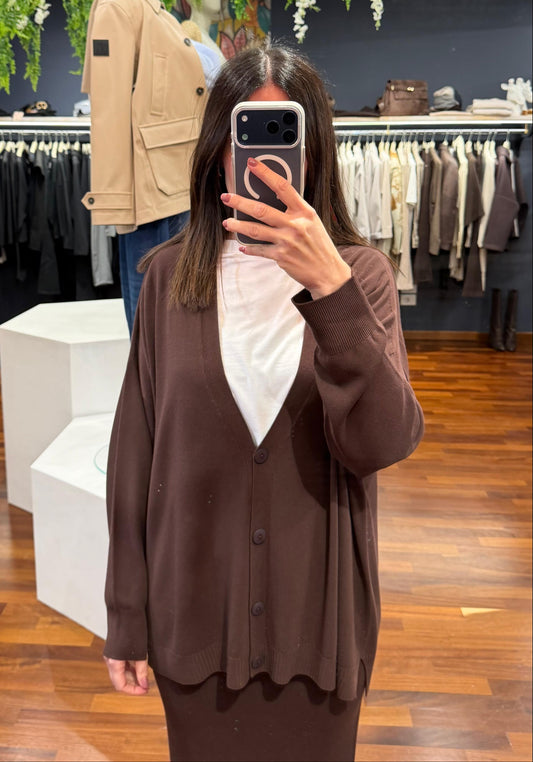 Cardigan over in filo moro - Kontatto