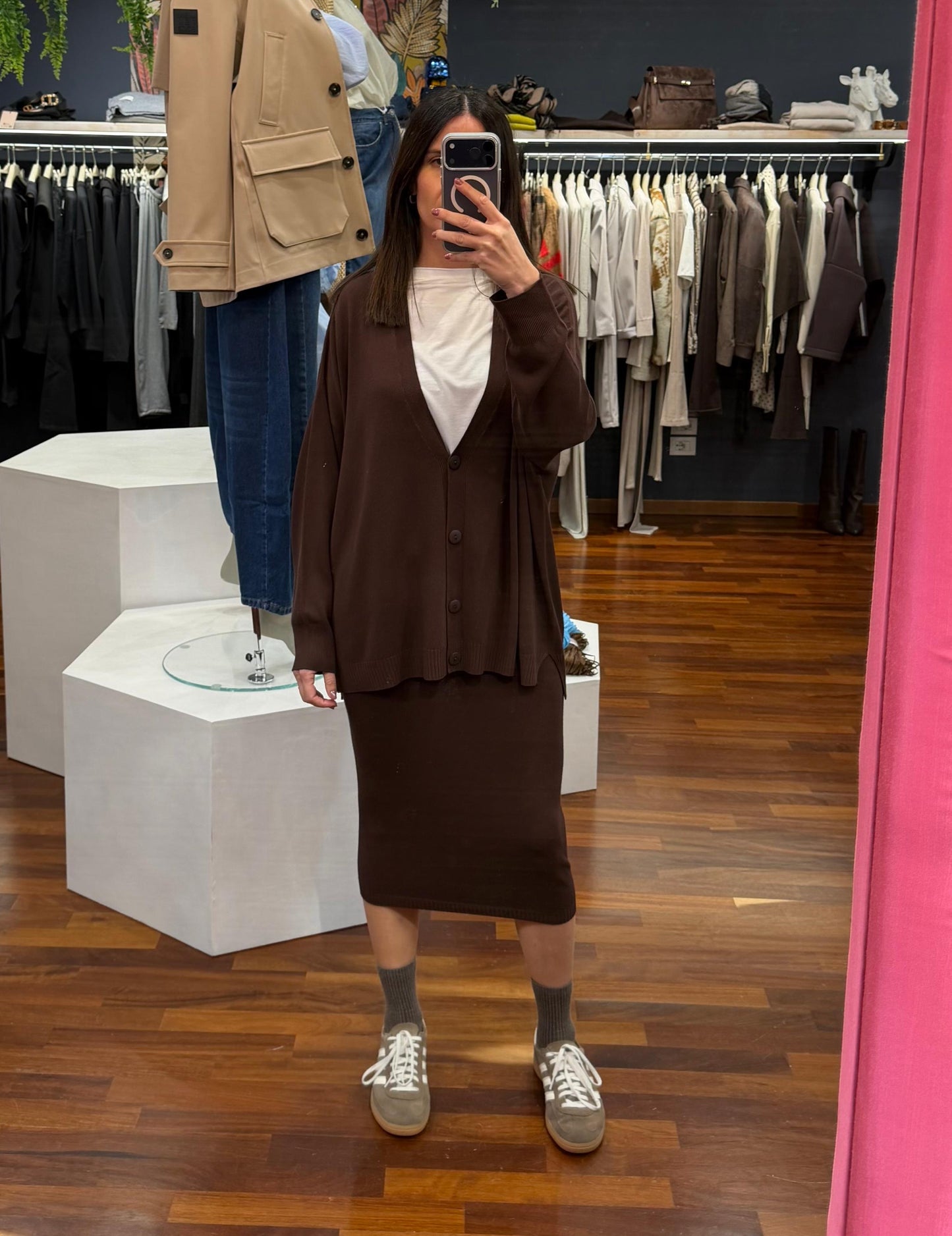 Cardigan over in filo moro - Kontatto