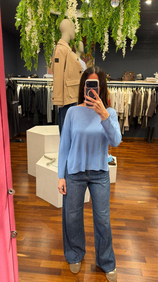 Maglia spacchetti celeste - Kontatto