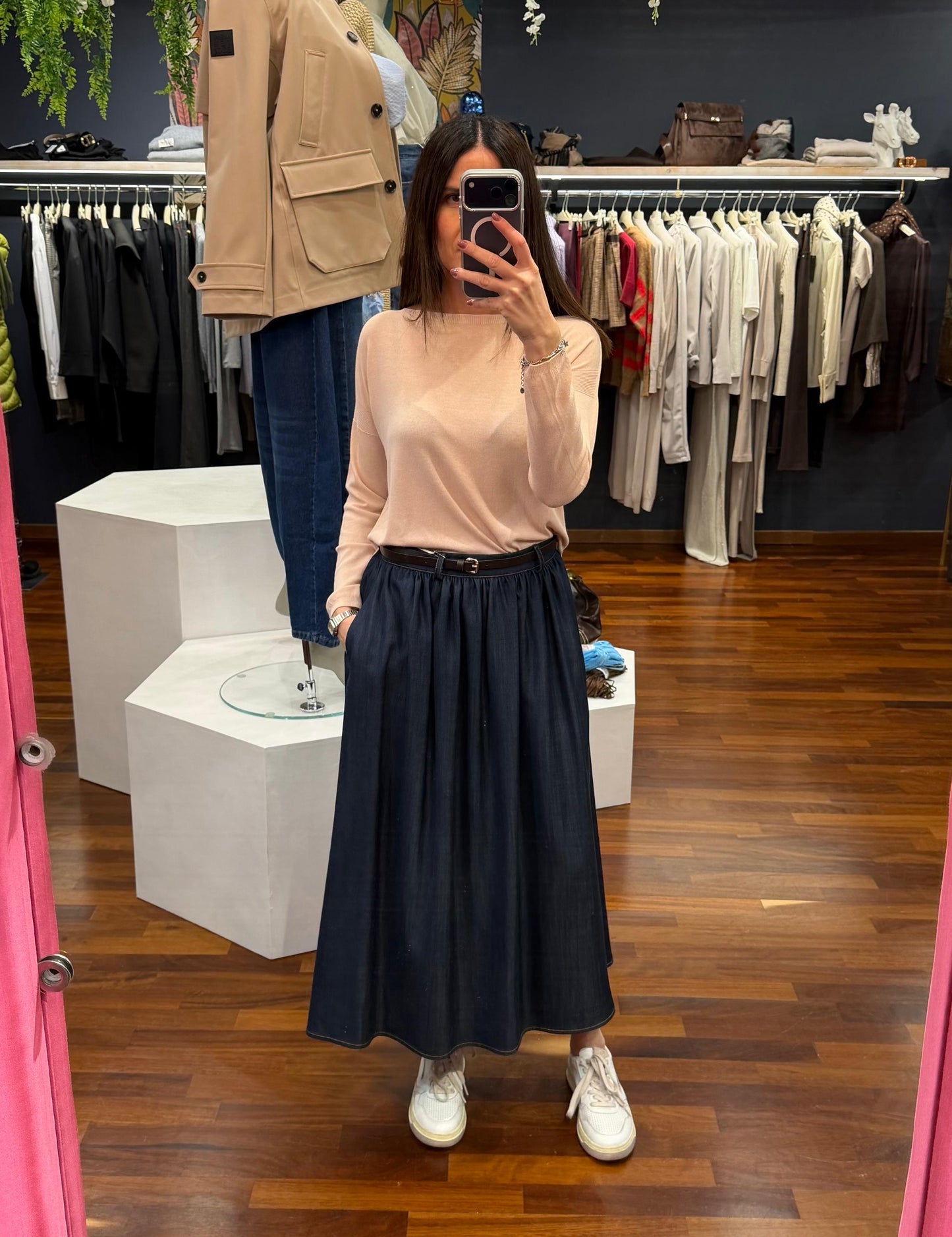 Gonna larga in chambray - Kontatto