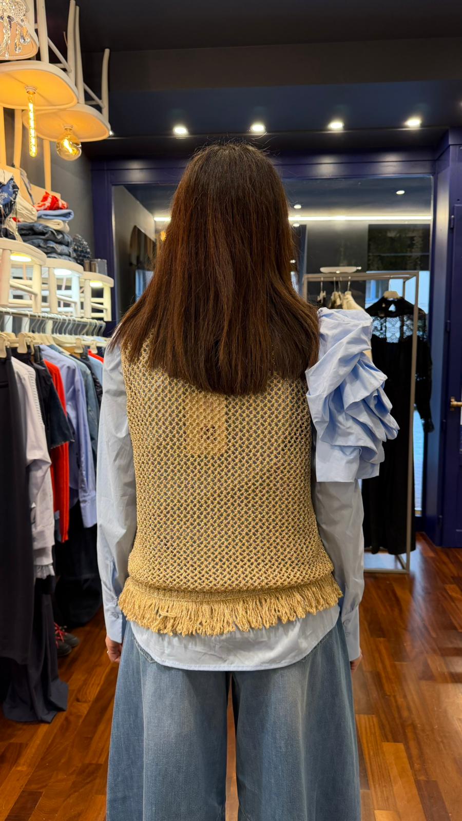 Gilet rete lurex oro - Kontatto