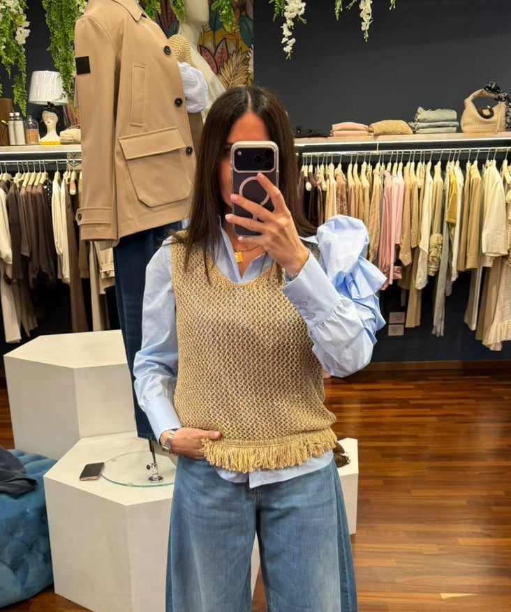 Gilet rete lurex oro - Kontatto