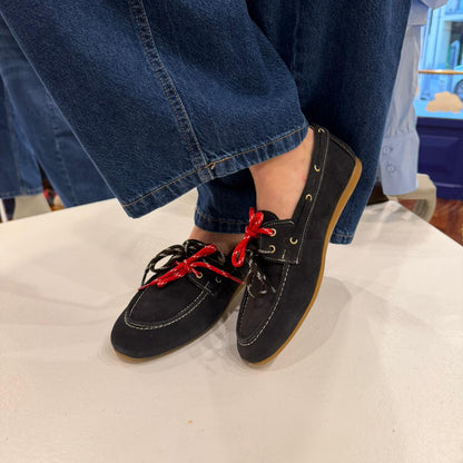 Mocassino barca in camoscio blu navy - Ovye