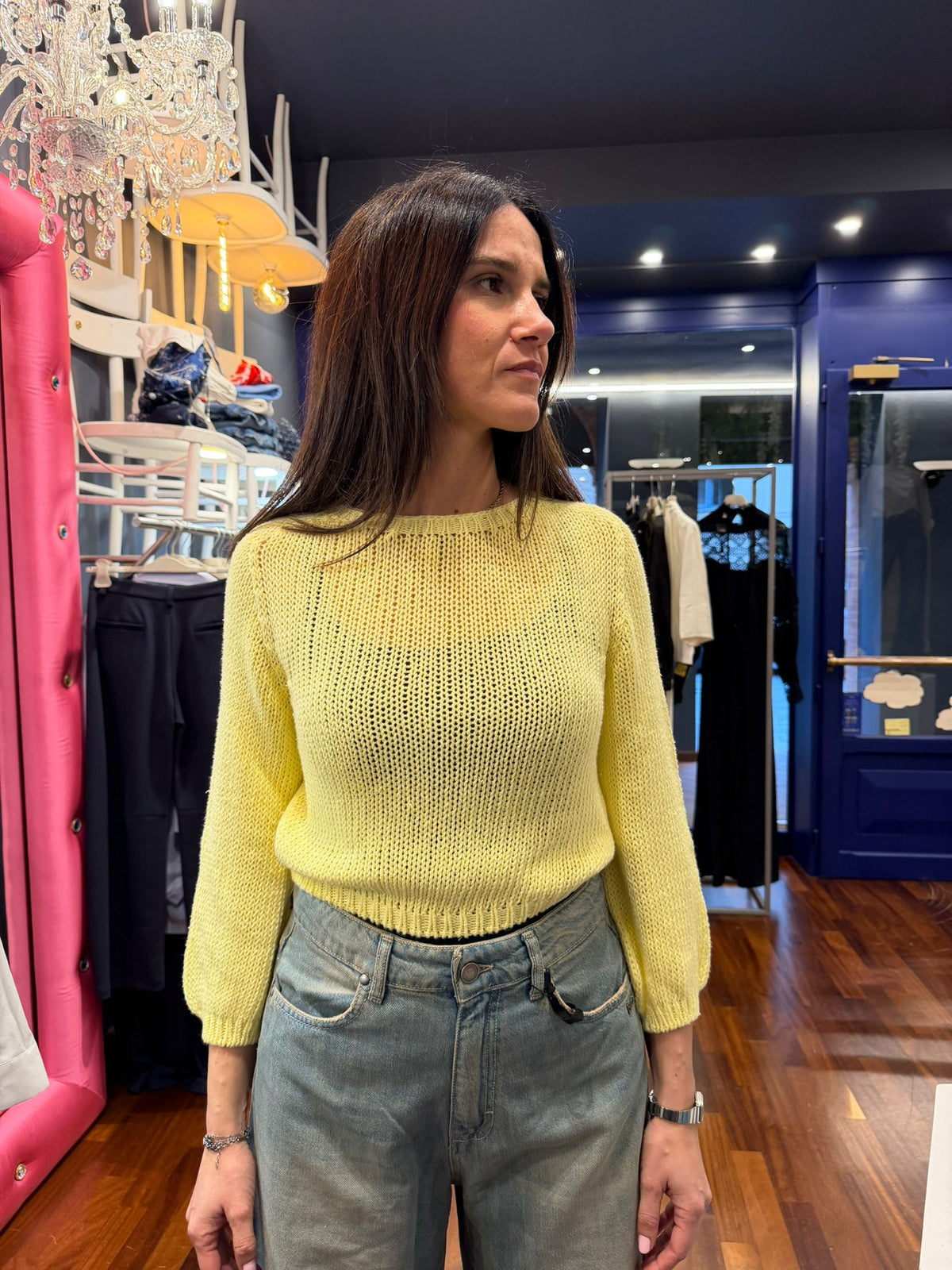Maglia cortina giallo burro - Vicolo