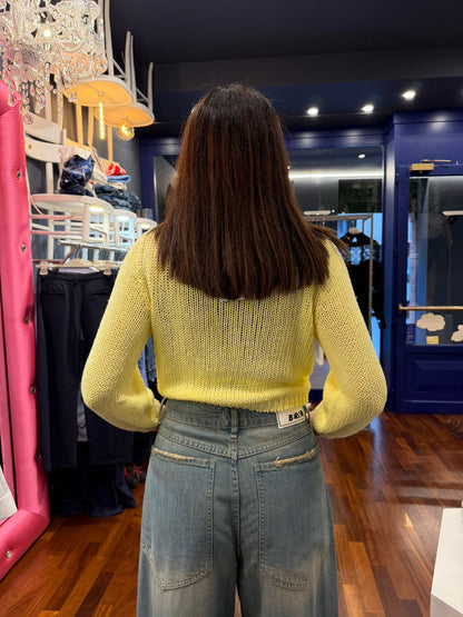 Maglia cortina giallo burro - Vicolo