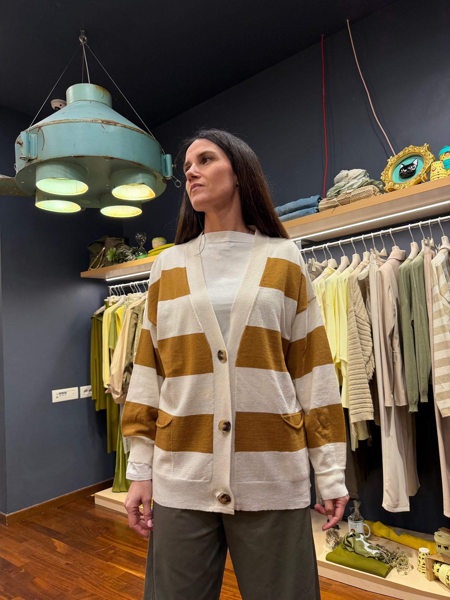 Cardigan riga over con tasche - Vicolo