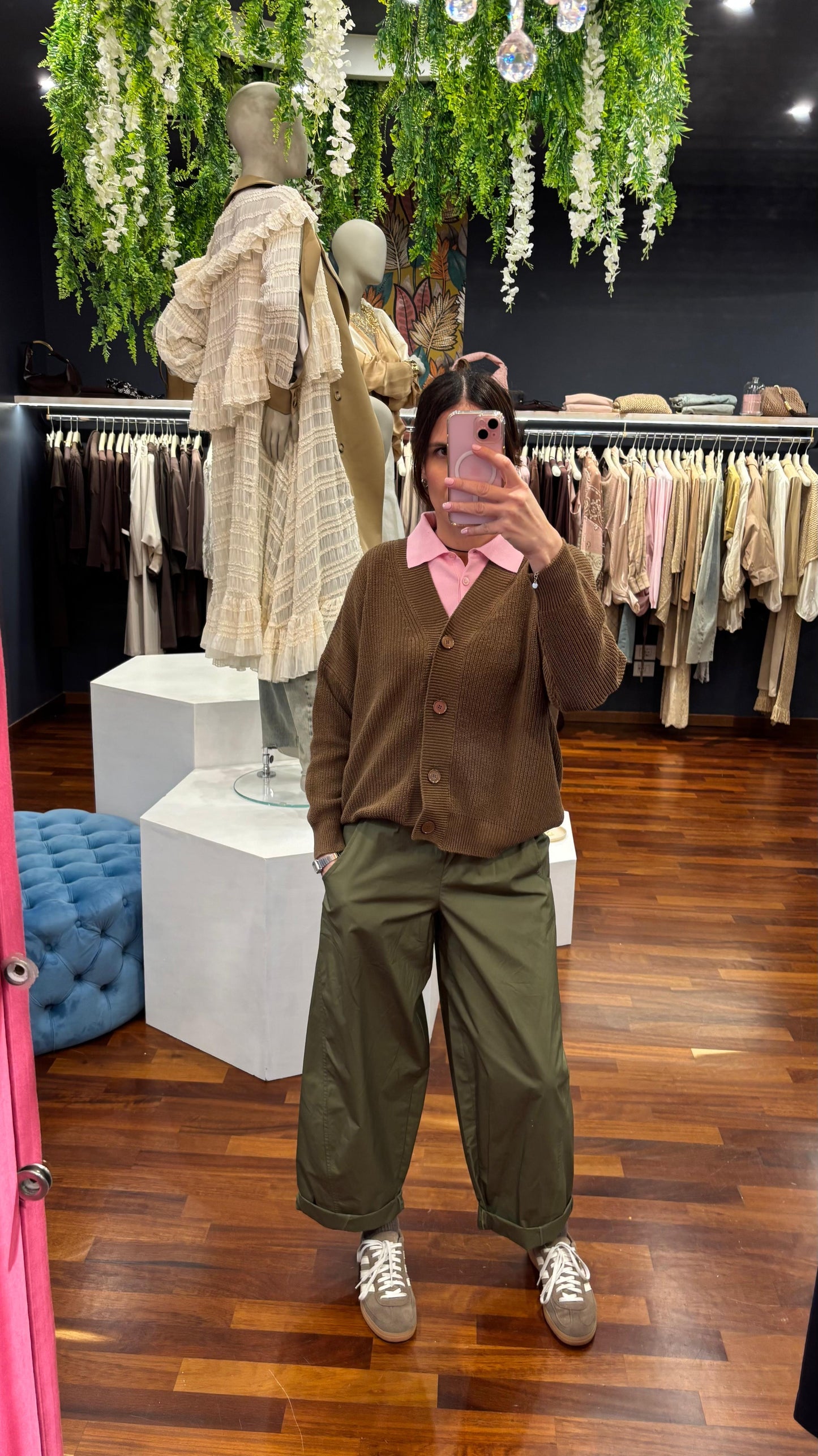 Cardigan fettuccia nocciola- Vicolo