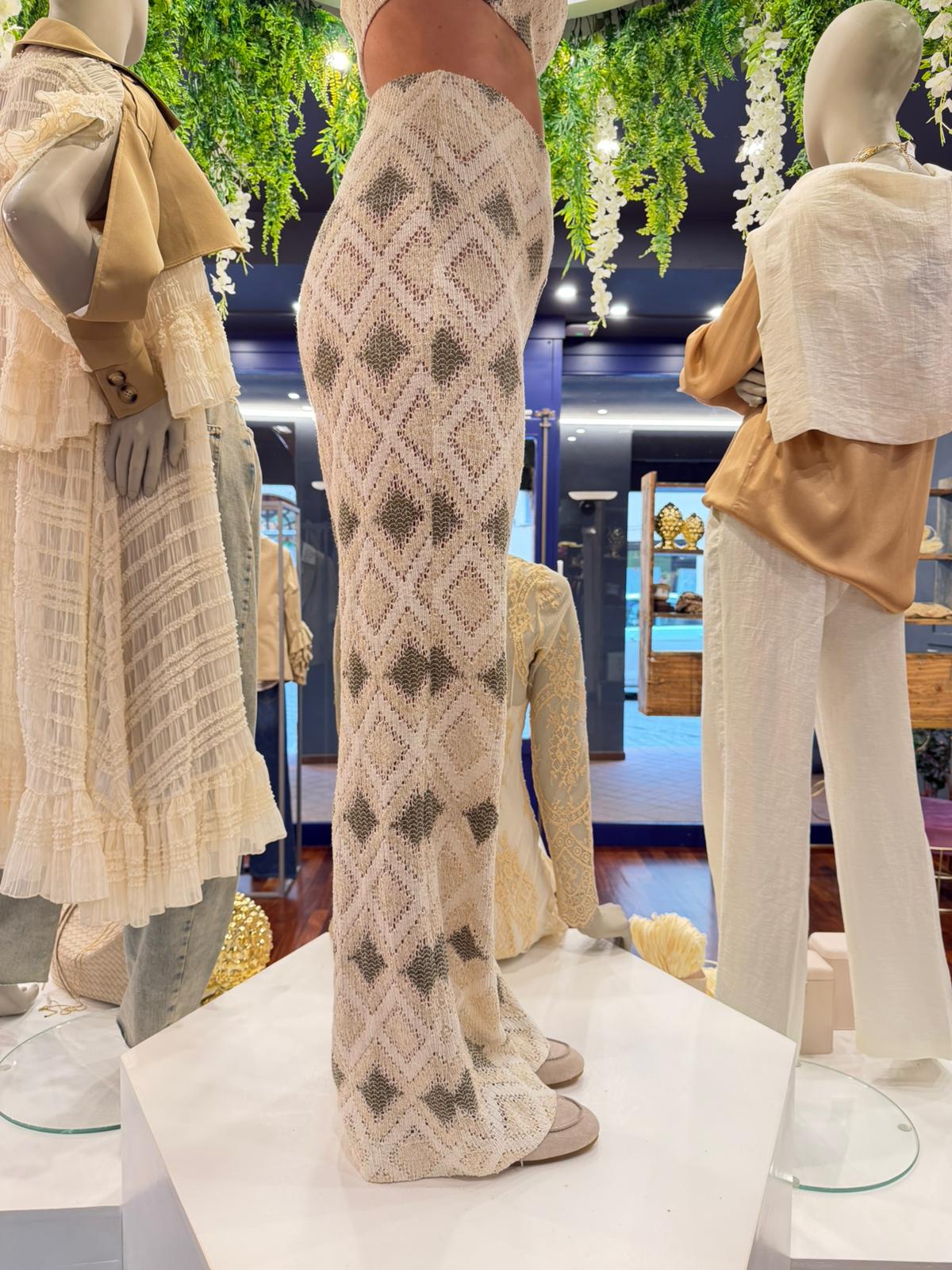Pantalone in maglia crochet - Bohemian