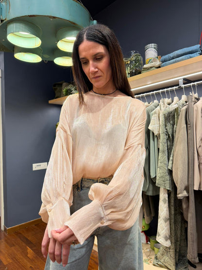 Blusa lucida oro cipria - Souvenir