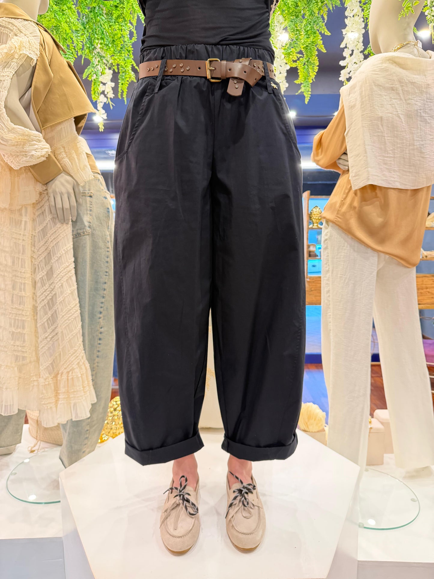 Pantalone morbido in cotone nero - Souvenir