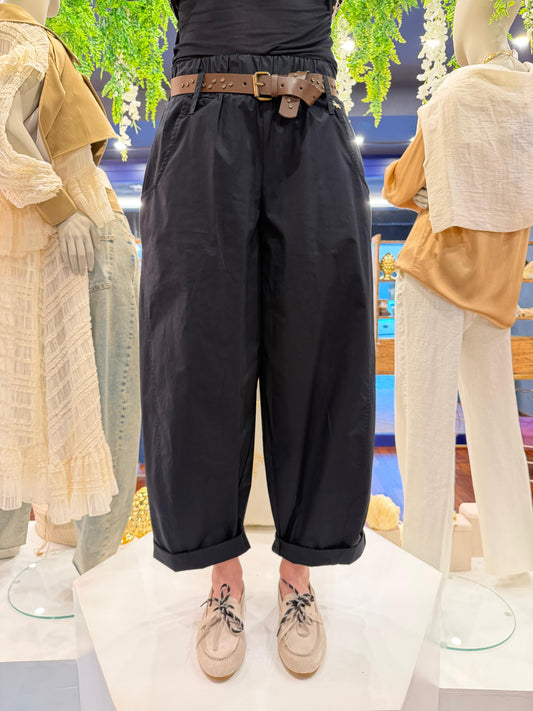 Pantalone morbido in cotone nero - Souvenir