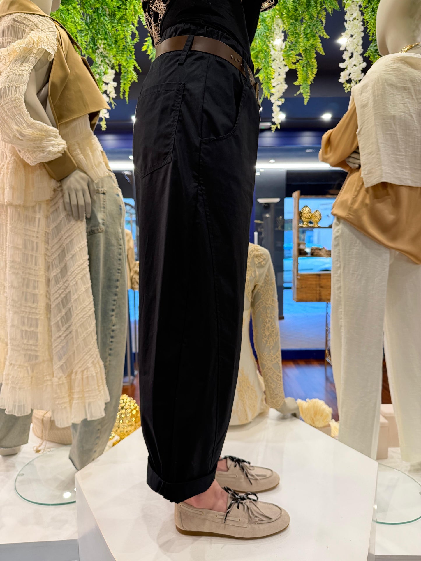 Pantalone morbido in cotone nero - Souvenir