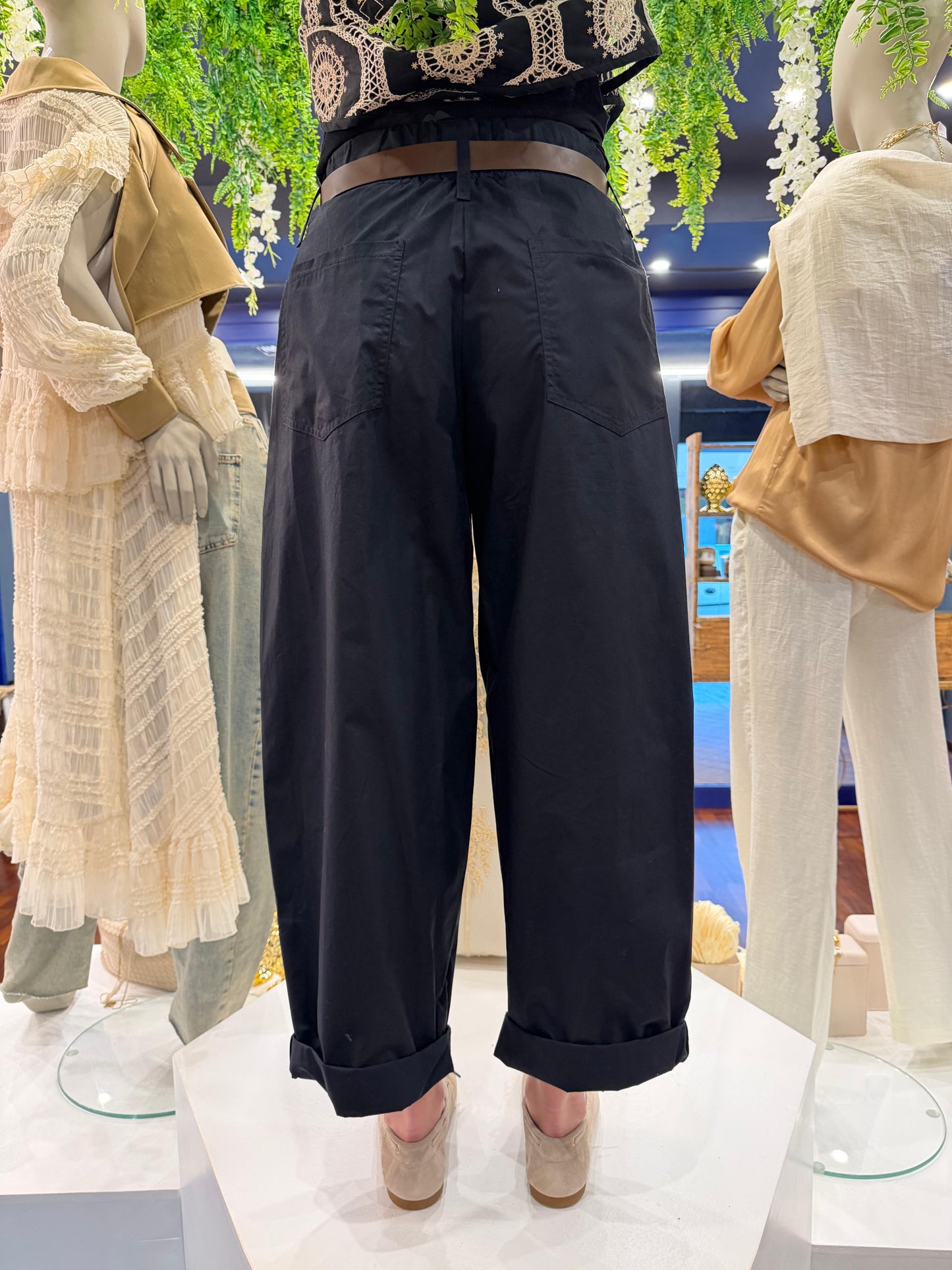 Pantalone morbido in cotone nero - Souvenir