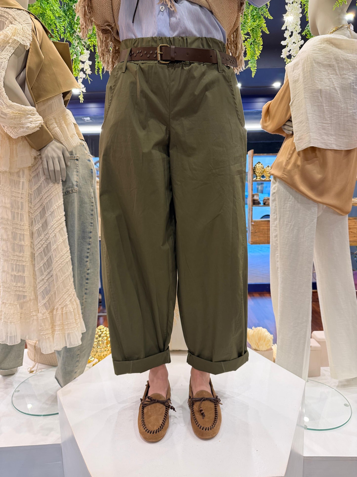 Pantalone in cotone morbido verde - Souvenir
