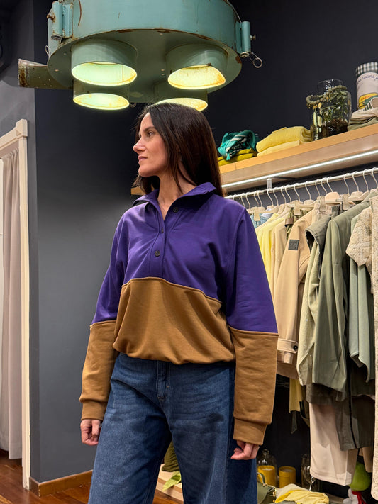 Felpa bicolor viola - Tensione in