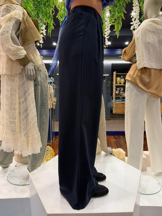 Pantalone palazzo pence blu - Berna
