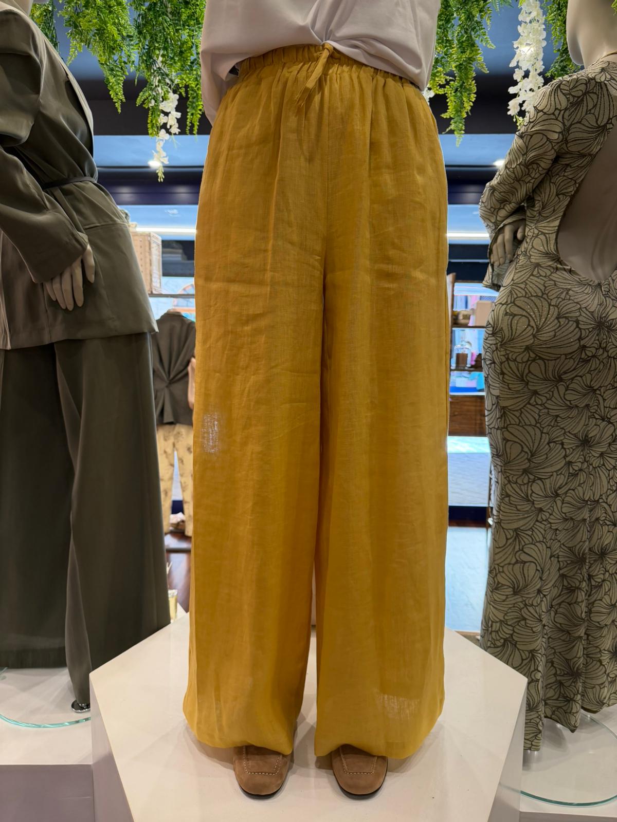 Pantalone lino mustarda - Bohemian