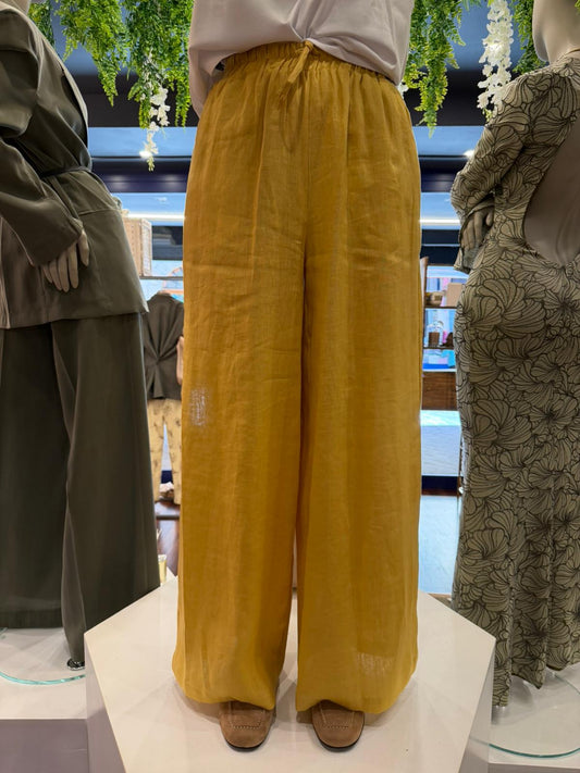 Pantalone lino mustarda - Bohemian