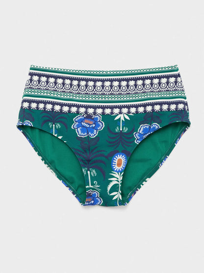 Reggiseno e slip multiposizione verde etnico - Gisela