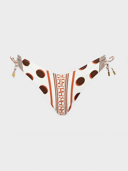 Bikini pois righe e logo e slip brasiliana- Gisela