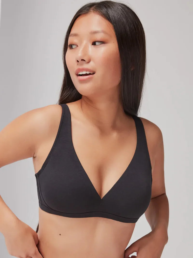 Reggiseno triangolo in cotone nero - Gisela