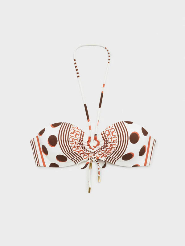Bikini pois righe e logo e slip brasiliana- Gisela