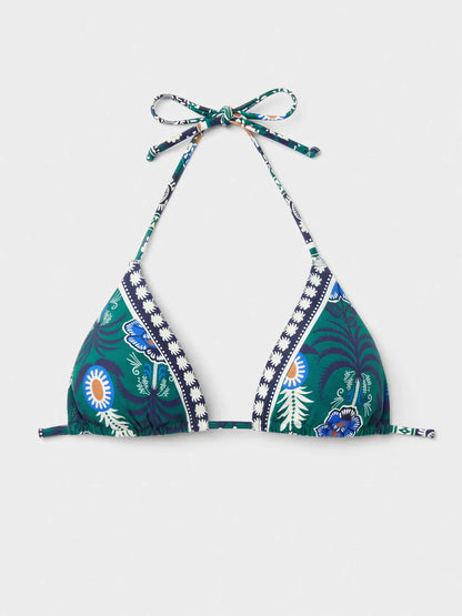 Bikini triangolo e slip verde etnico - Gisela