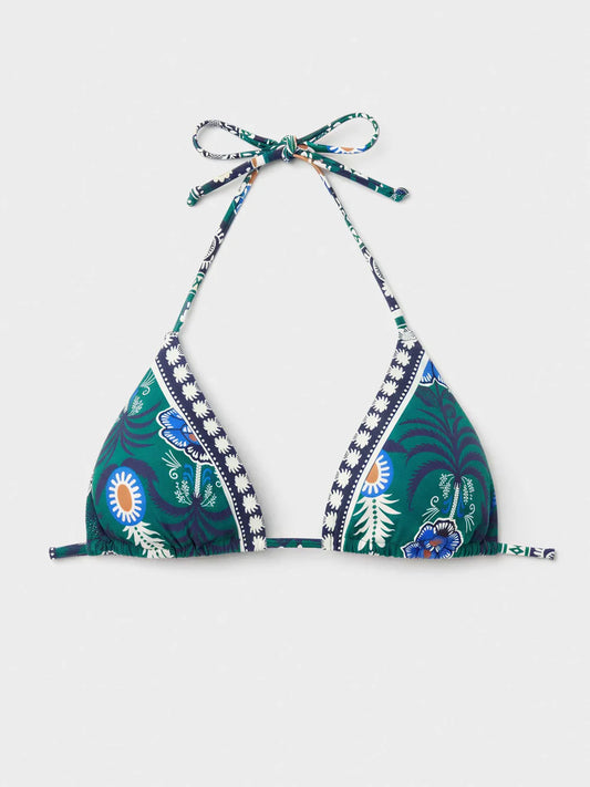 Bikini triangolo e slip verde etnico - Gisela